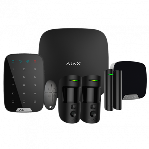 AJ-HUB2KIT-DP-PRO-B Kit de Alarma Ajax negro AJ-HUB2-B con 2 PIR con Cámara, Teclado y Sirena