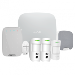 AJ-HUB2KIT-MP-PRO-W Kit de Alarma Ajax negro AJ-HUB2-B con 2 PIR con Cámara, Teclado y Sirena